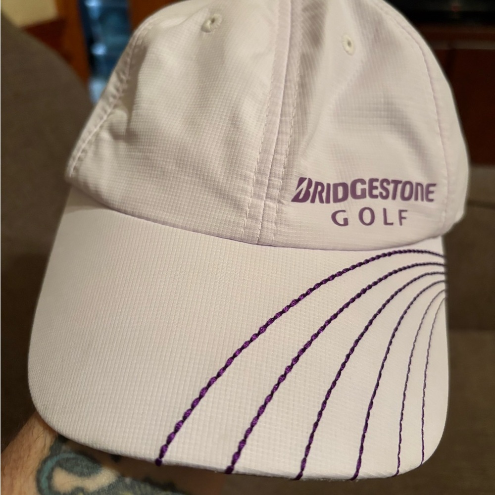Bridgestone Golf White and Purple Cap